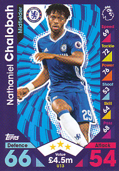 Nathaniel Chalobah Chelsea 2016/17 Topps Match Attax Extra  #U13